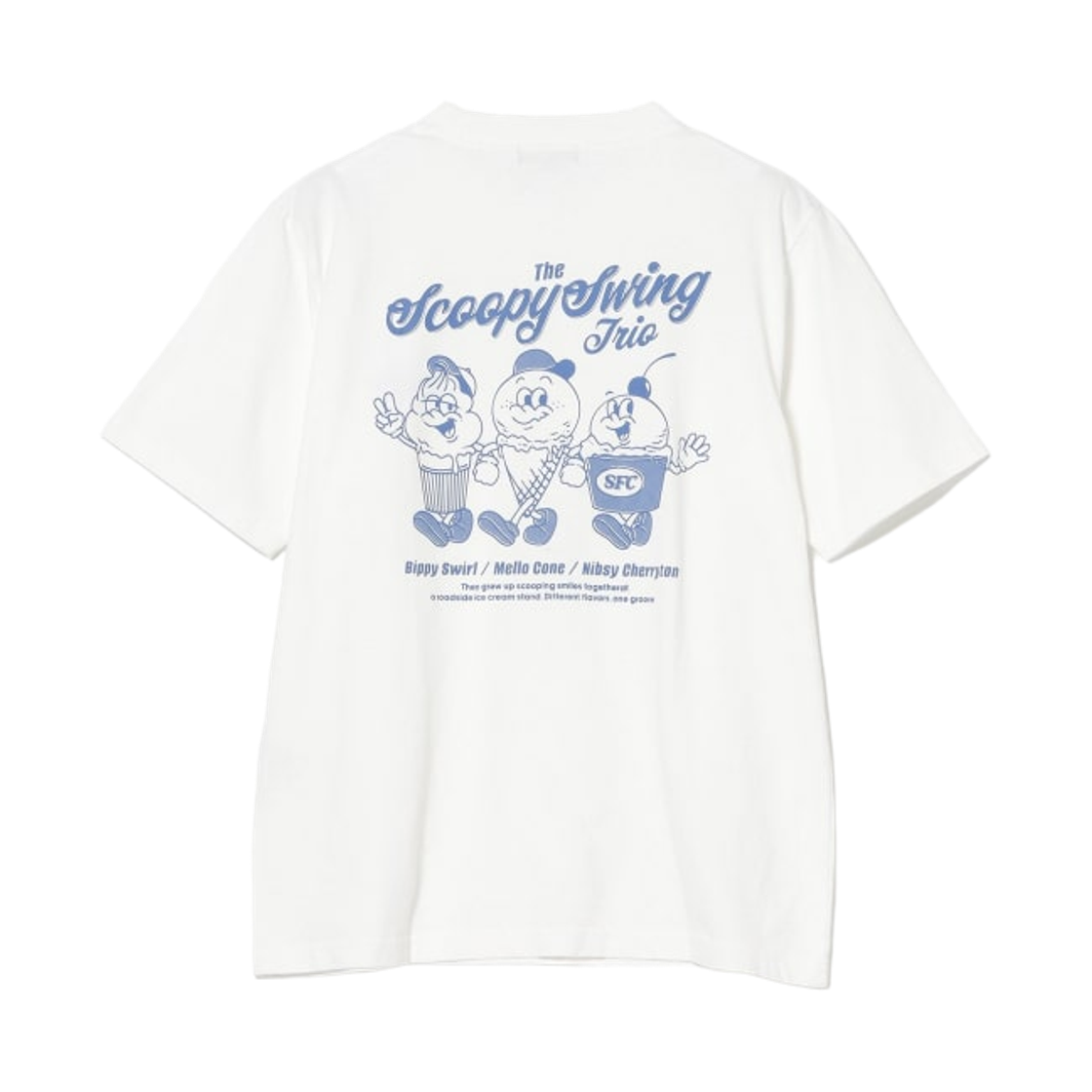 42-08-0107-147 Beams Heart Ice Cream Man Graphic T-Shirt White Ice Trio