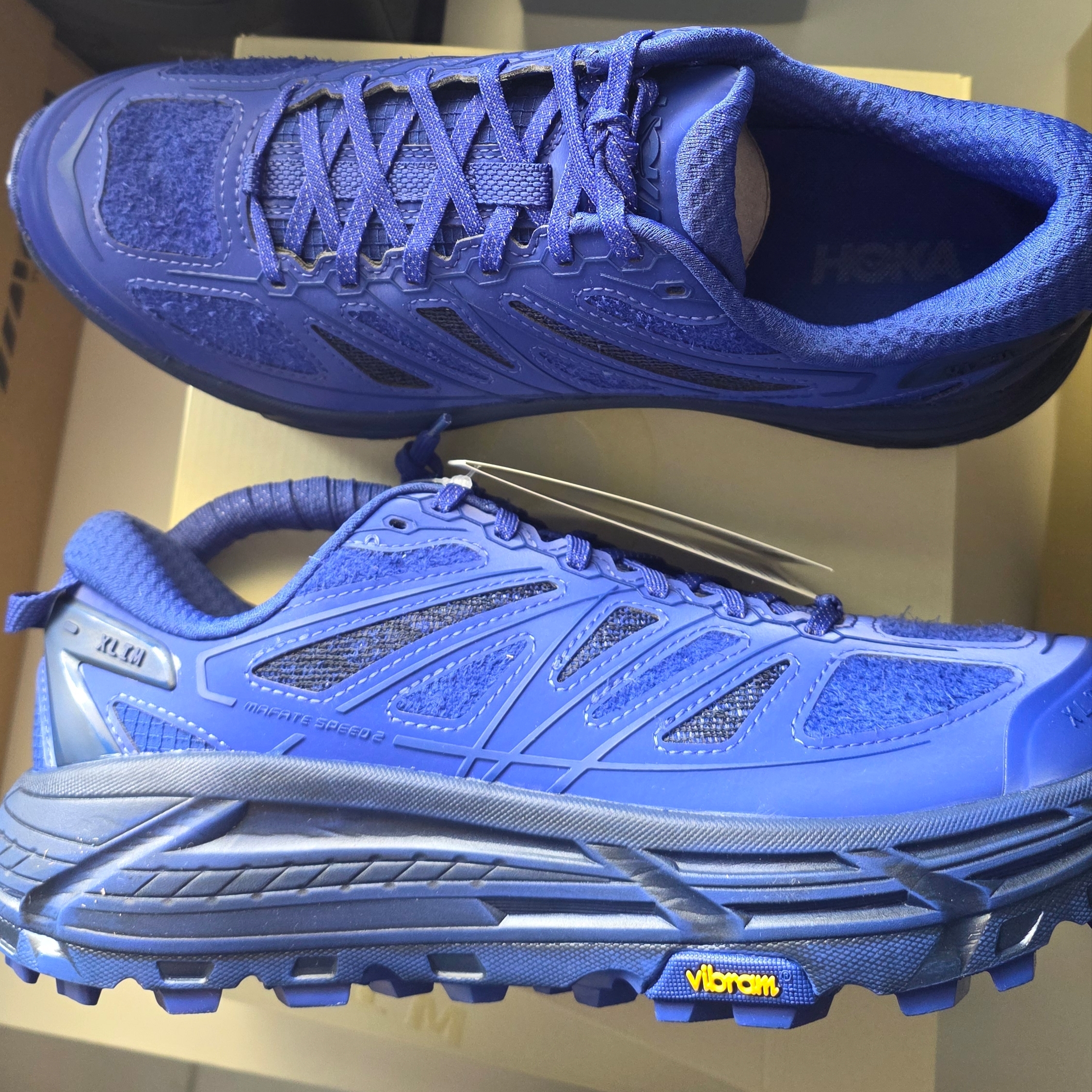 Hoka x Xlim Mafate Speed 2 TS Cobalt Blue μ°©μ© μ€νμΌ