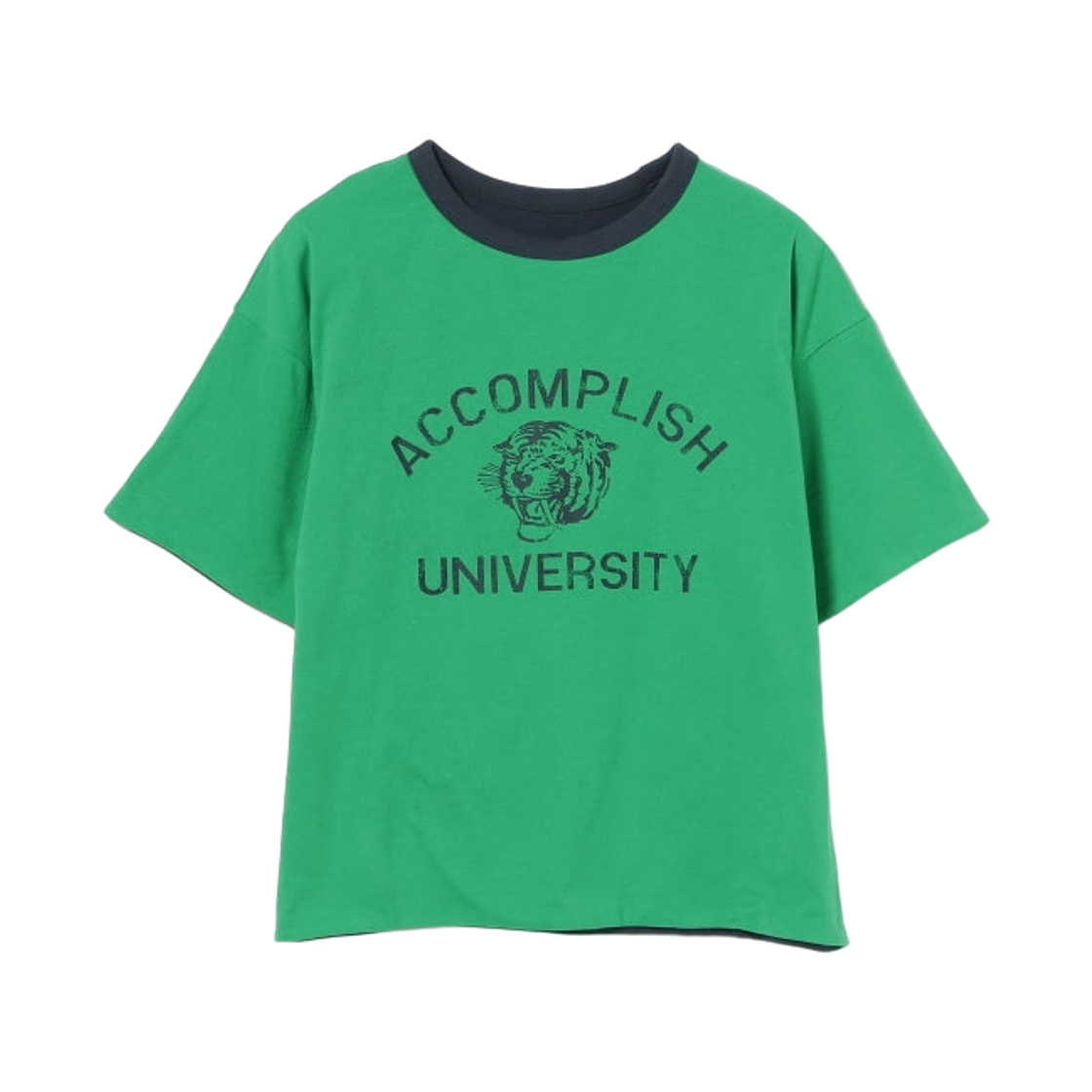 43-08-0073-138 (W) Beams Heart Reversible Print T-Shirt Green