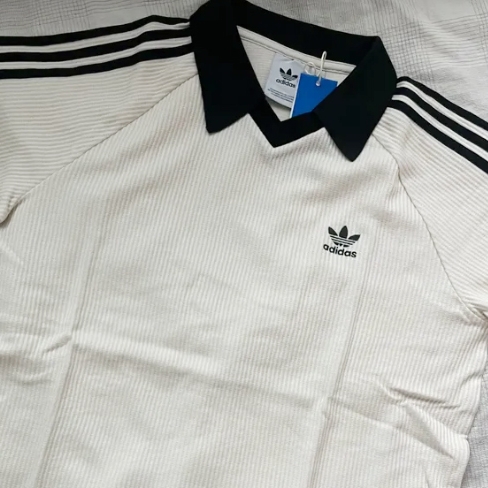 Adidas Originals Waffle Short Sleeve Polo Shirt Wonder White - KR Sizing 착용 스타일