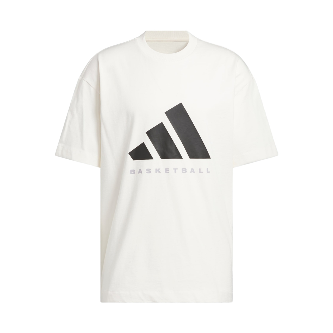JX5574 Adidas Basketball T-Shirt Gender Neutral Chalk White Black - KR Sizing