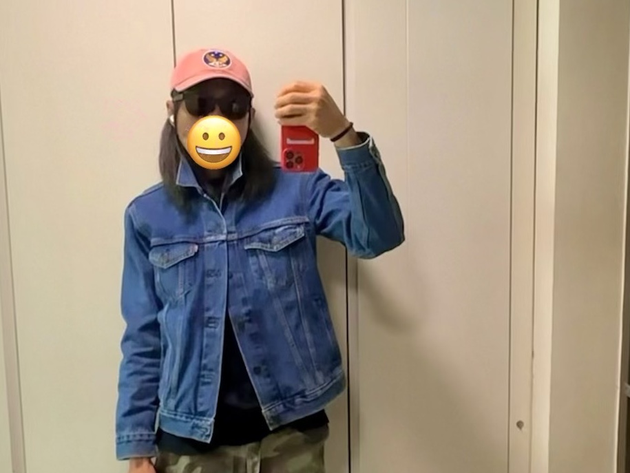 Double RL Garment Dyeing Twill Ball Cap Red 착용 스타일