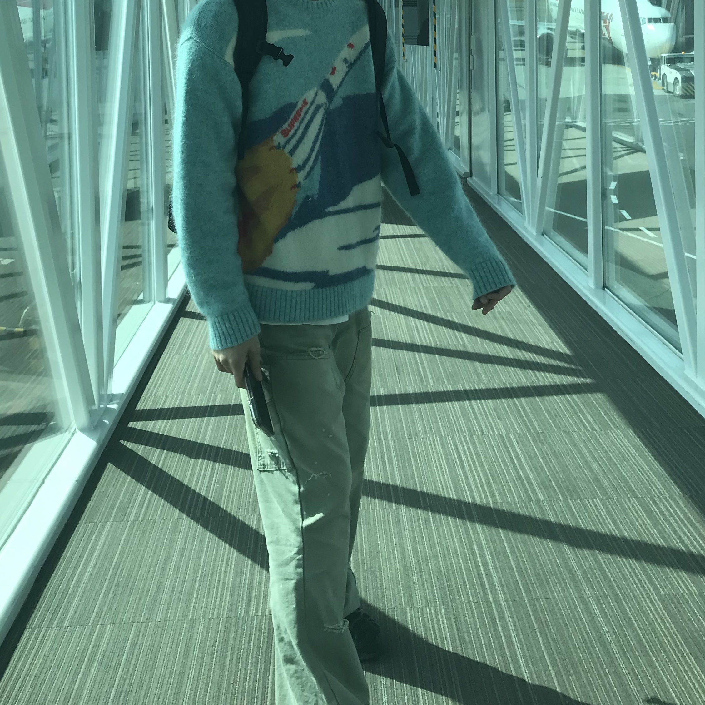 Supreme Rocket Sweater Blue - 22FW 착용 스타일 - 1