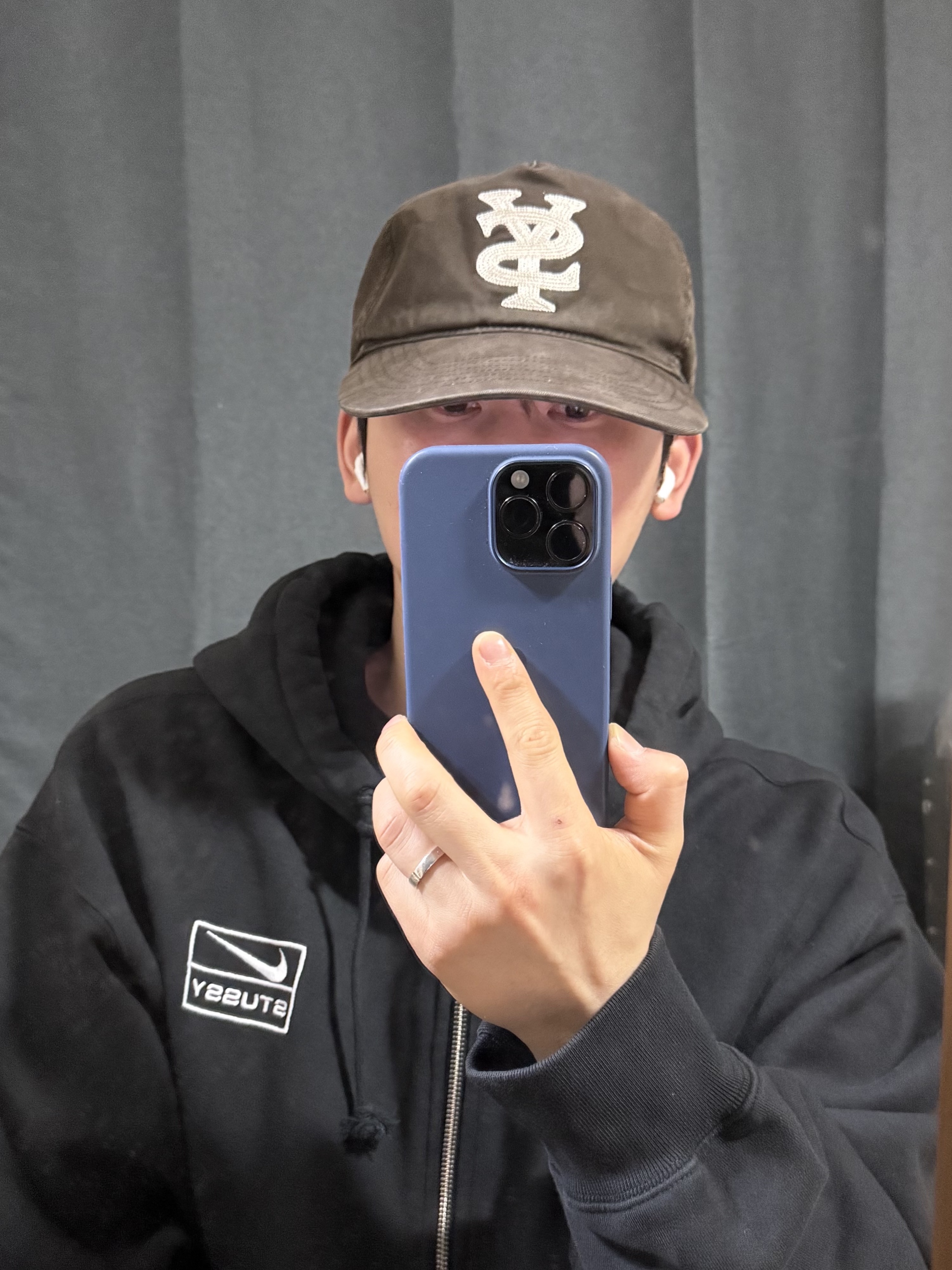 Sunday Ceremony Sy Logo 5 Panel Cotton Cap - Brown 착용 스타일