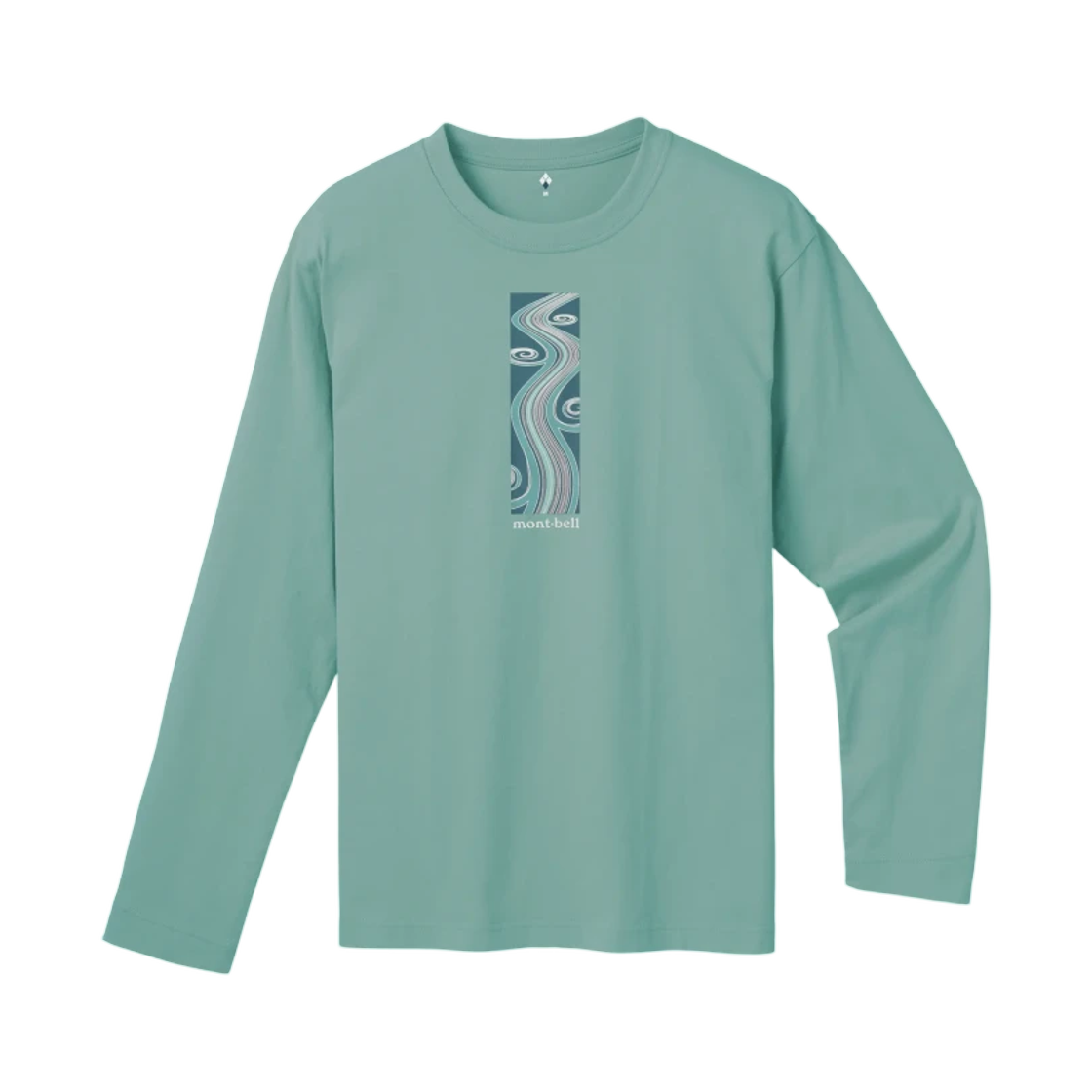 2104892 Montbell Pear Skin Cotton Long Sleeve T-Shirt Eddy Light Blue