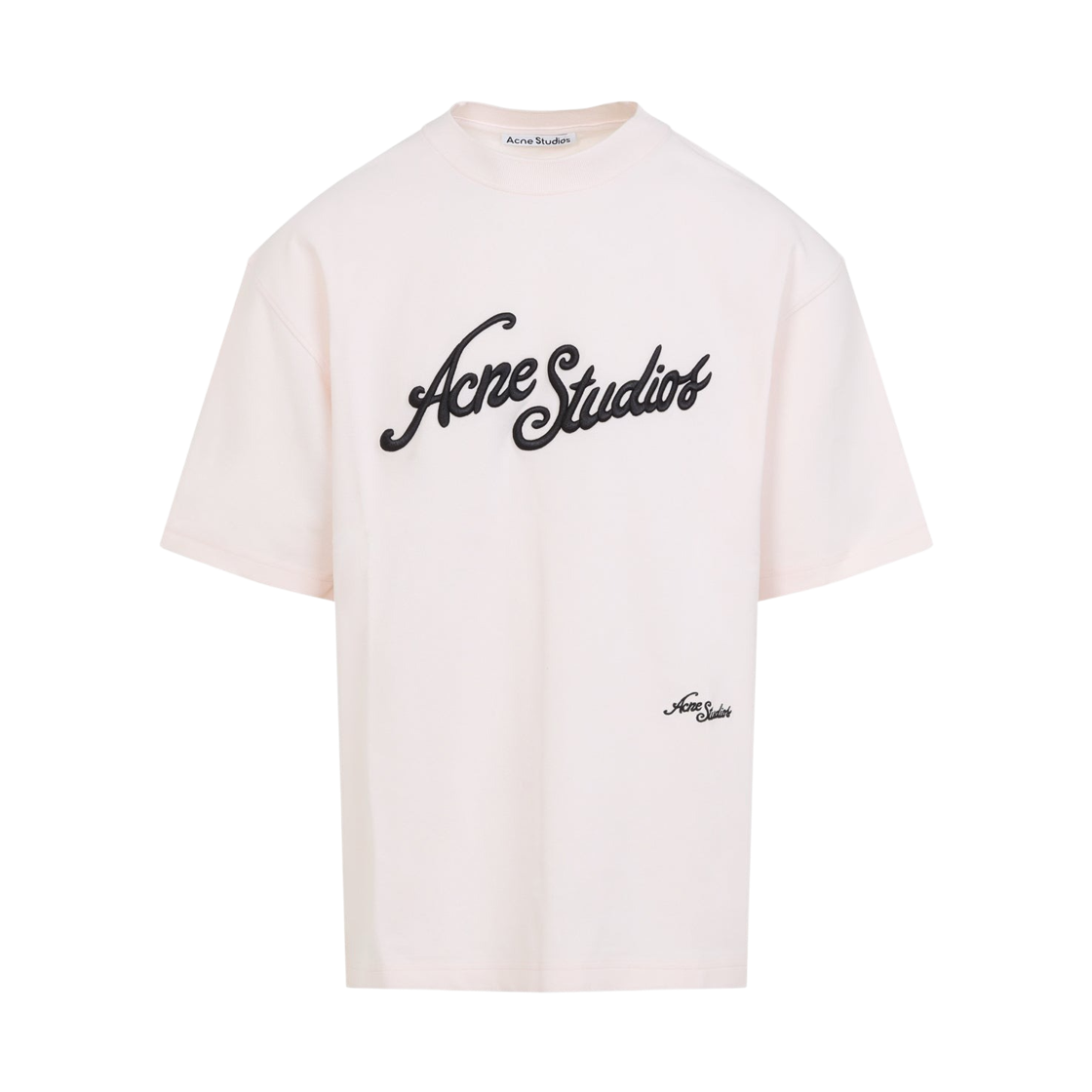아크네 스튜디오 로고 자수 티셔츠 베이비 핑크(Acne Studios Logo Embroidered T-Shirt Baby Pink) - 1