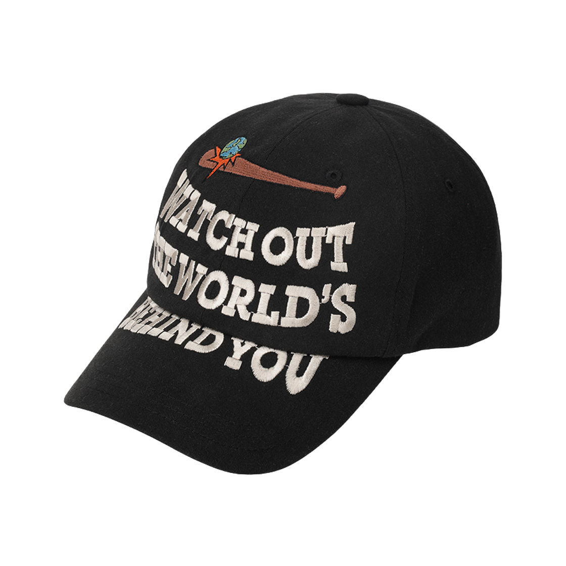 프라블럼올웨이즈 와치 아웃 코튼 볼캡 블랙(Problemallways Watch Out Cotton Ball Cap Black)