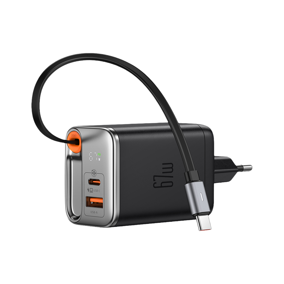 맥도도 GaN 67W C타입 케이블 일체형 초고속 2포트 멀티충전기 CH645(Mcdodo 67W GaN SuperFast Multi Charger with Retractable Cable CH645) - 4