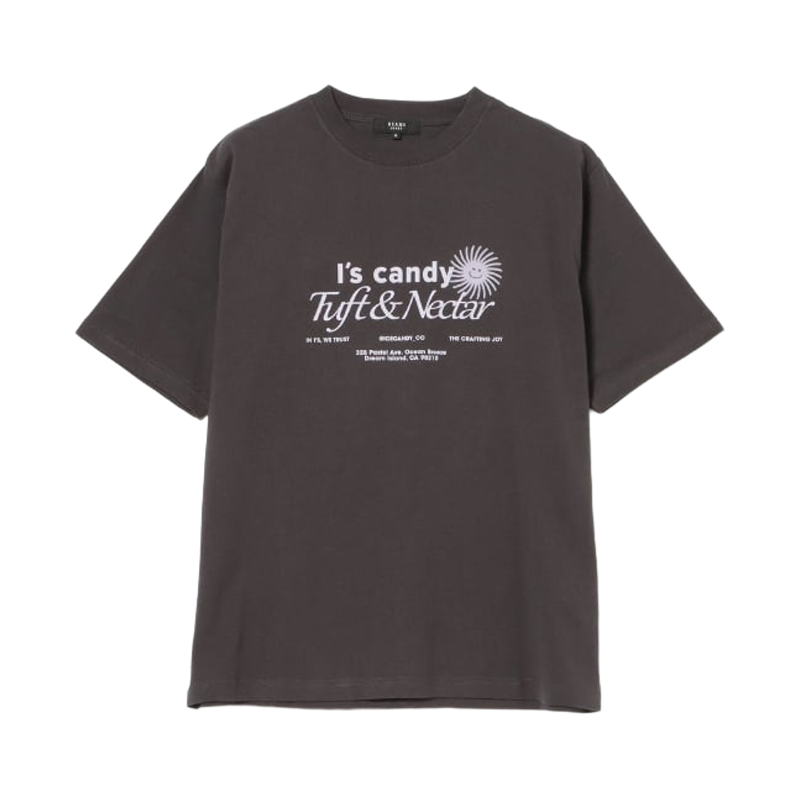 42-08-0105-639 Beams Heart Good'n Studio I's Candy Graphic T-Shirt Charcoal Grey