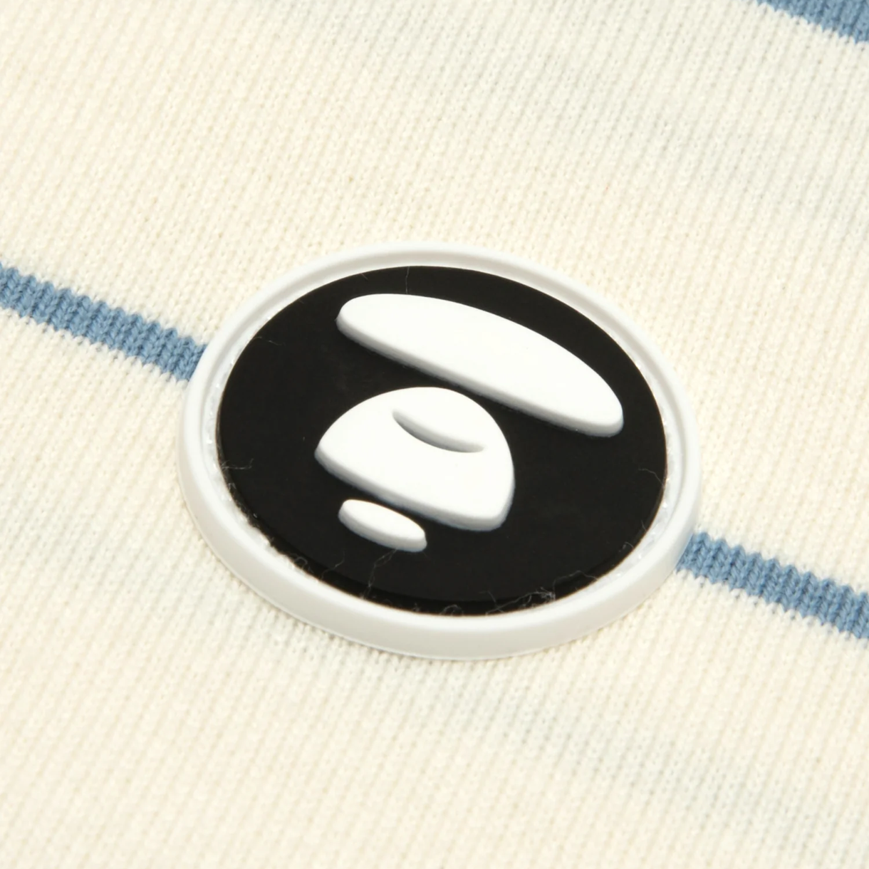 에이프 나우 문페이스 스트라이프 티 아이보리 블루 - 26SS(AAPE Now Moonface Striped Tee Ivory Blue - 26SS) - 3