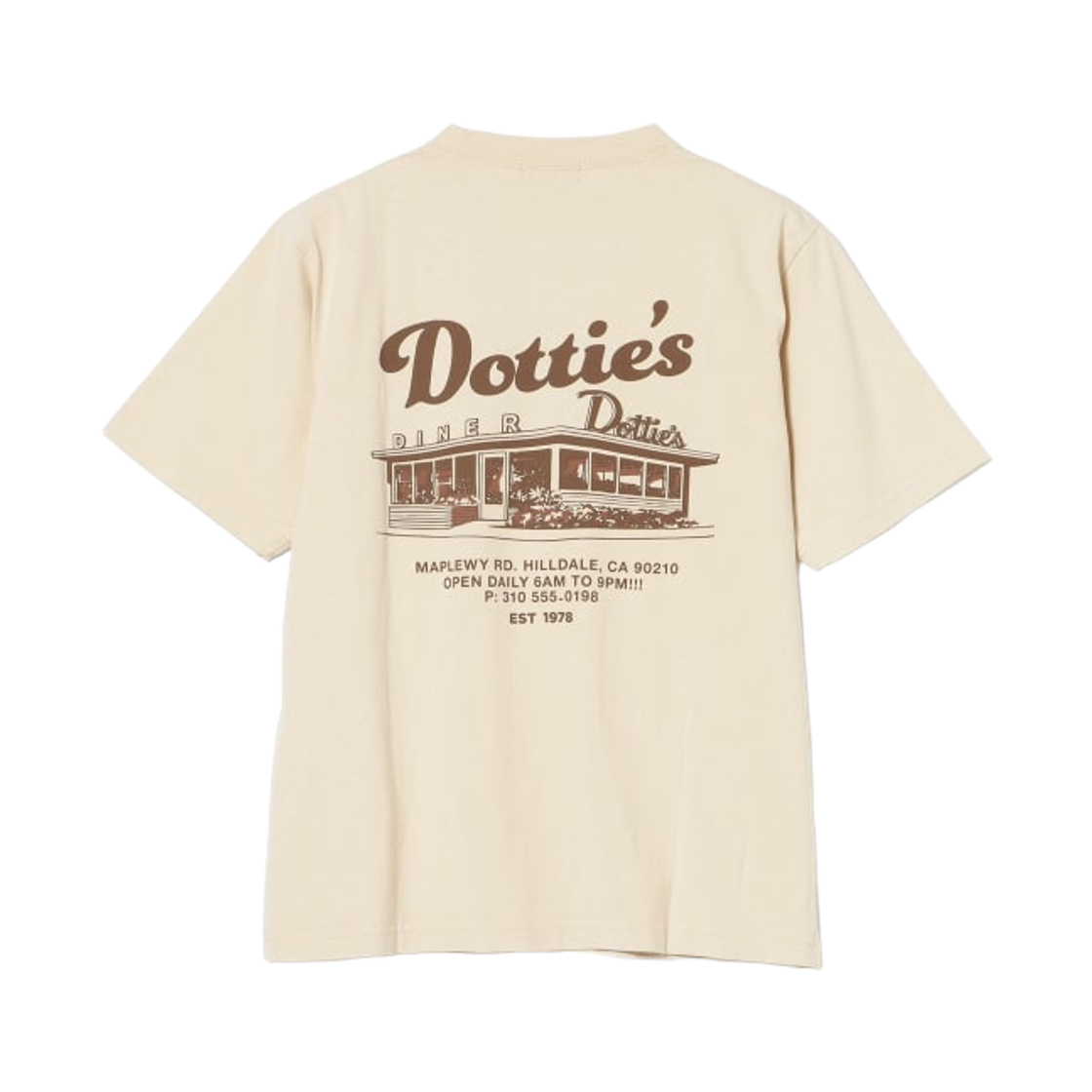 42-08-0113-147 Beams Heart Diner Graphic T-Shirt Beige