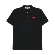 Play Comme des Garcons Red Heart Polo Shirt Black