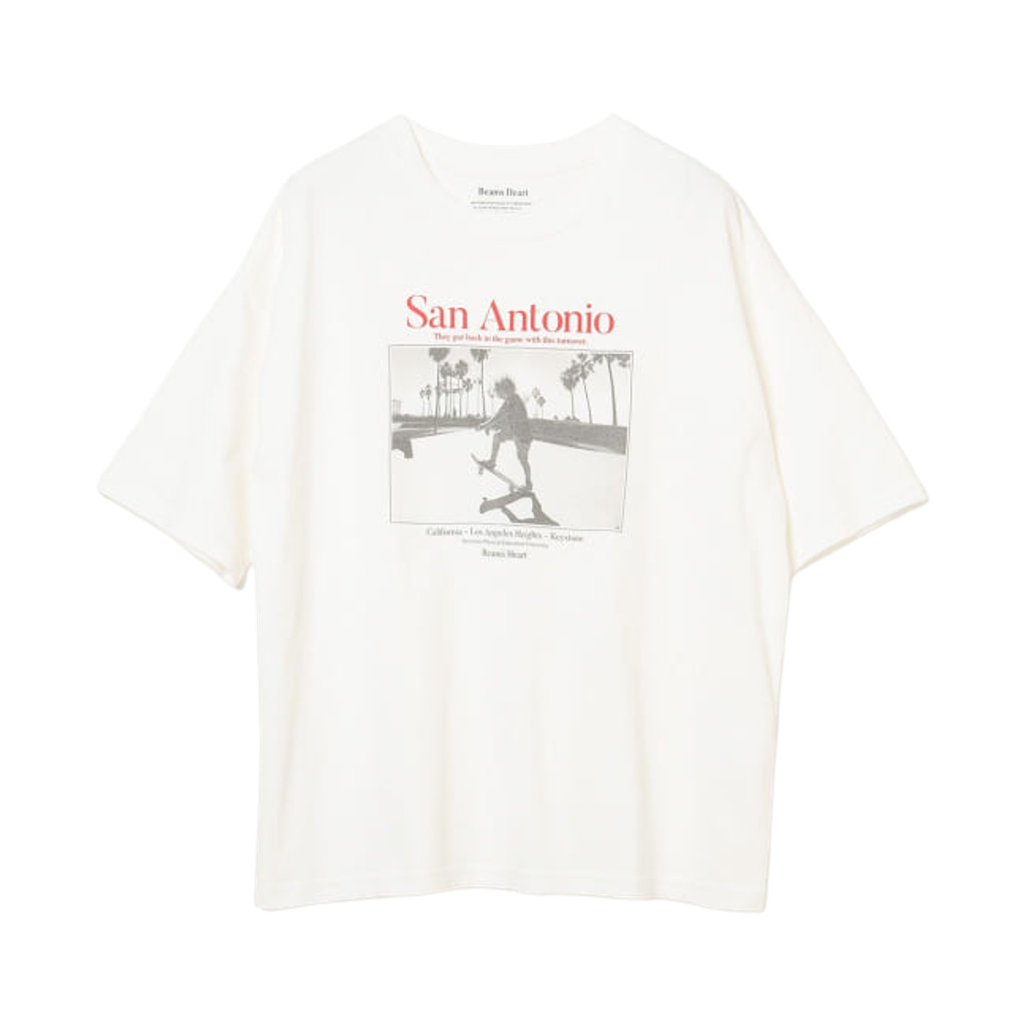 43-08-0087-898 (W) Beams Heart Photo T-Shirt Off Skateboard