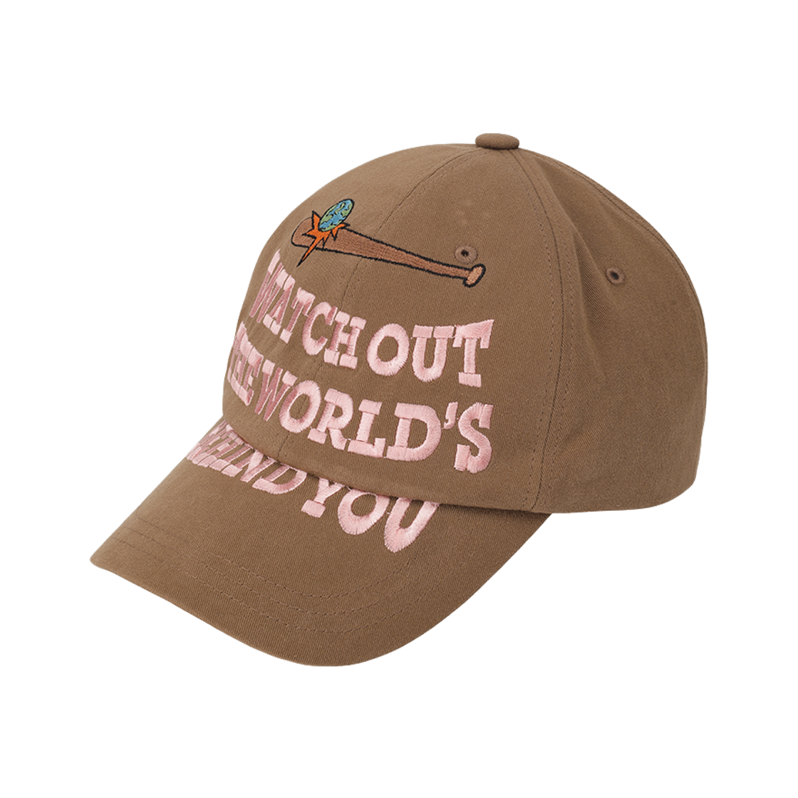 프라블럼올웨이즈 와치 아웃 코튼 볼캡 브라운(Problemallways Watch Out Cotton Ball Cap Brown)