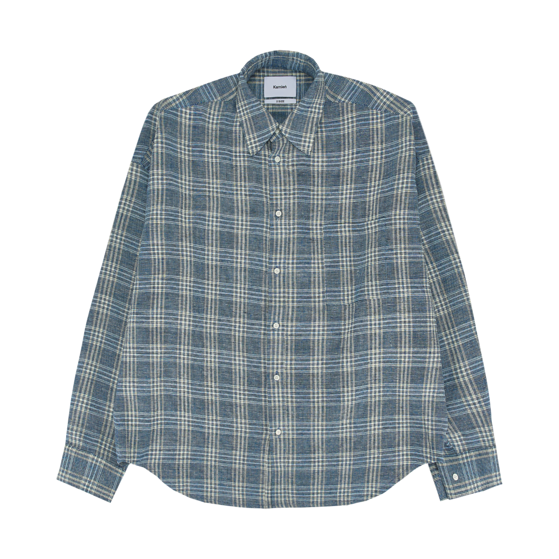 카미엔 벨라루스 린넨 체크 셔츠 블루(Kamien Belarus Linen Check Shirt Blue)
