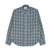 Kamien Belarus Linen Check Shirt Blue