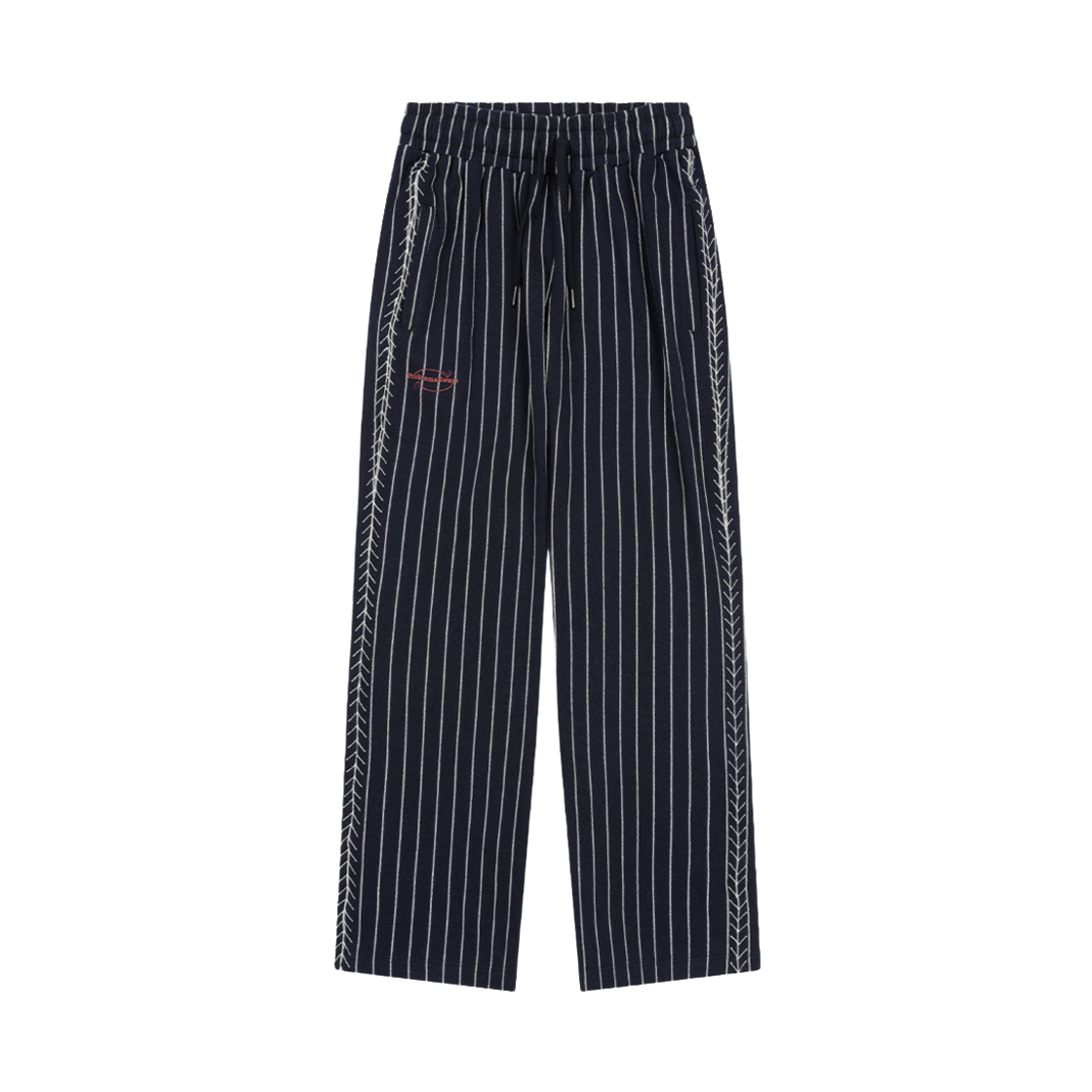 프라블럼올웨이즈 베이스볼 스트라이프 스웨트팬츠 네이비(Problemallways Baseball Stripe Sweatpants Navy)