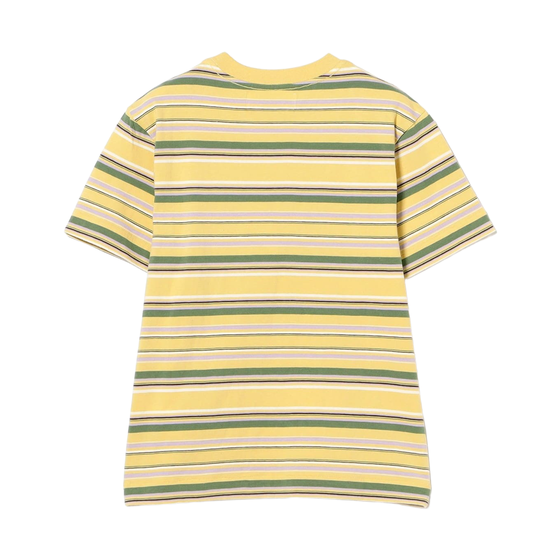 (W) 빔즈 보이 자수 멀티 보더 숏슬리브 티셔츠 옐로우((W) Beams Boy Embroidery Multi Border Short Sleeve T-Shirt Yellow) - 2