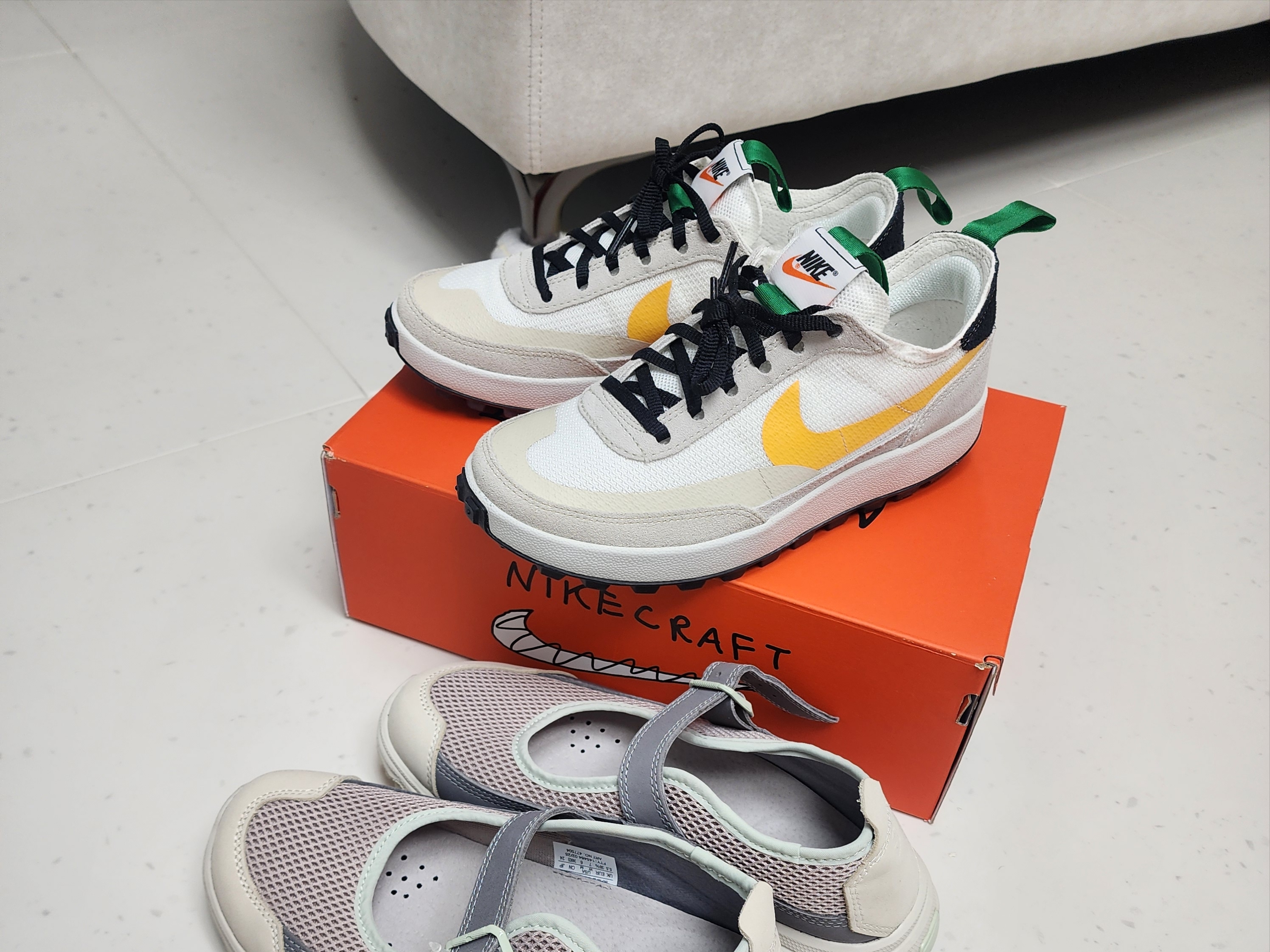 Nike x Tom Sachs General Purpose Shoe Pine Green University Gold 착용 스타일