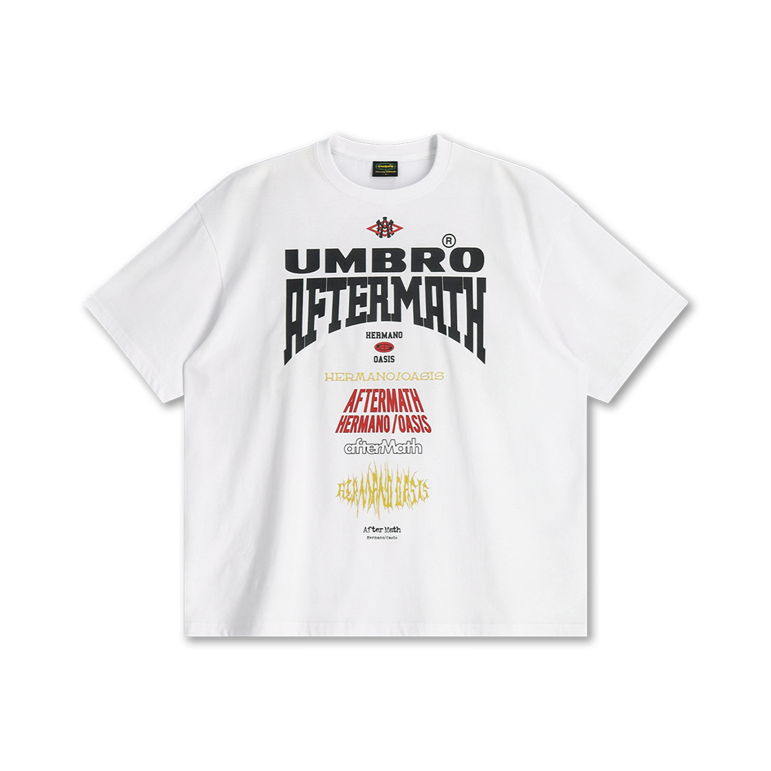 애프터매스 X 엄브로 빅 레터 티 화이트