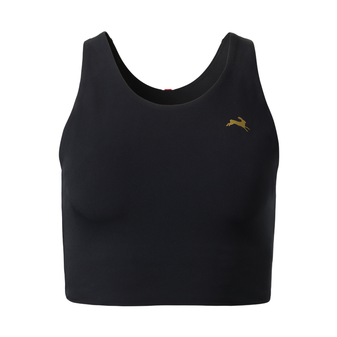 (W) 트랙스미스 턴오버 크롭 탑 블랙((W) Tracksmith Turnover Crop Top Black)