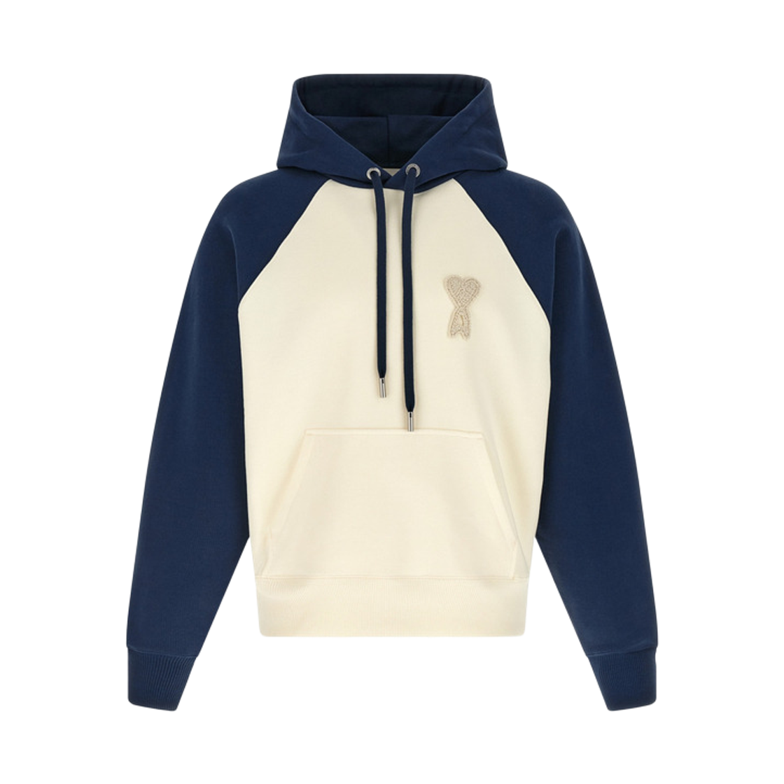 USW782-747-A027 AMI de Coeur Knit Patch Boxy Fit Hoodie Cream White Ink