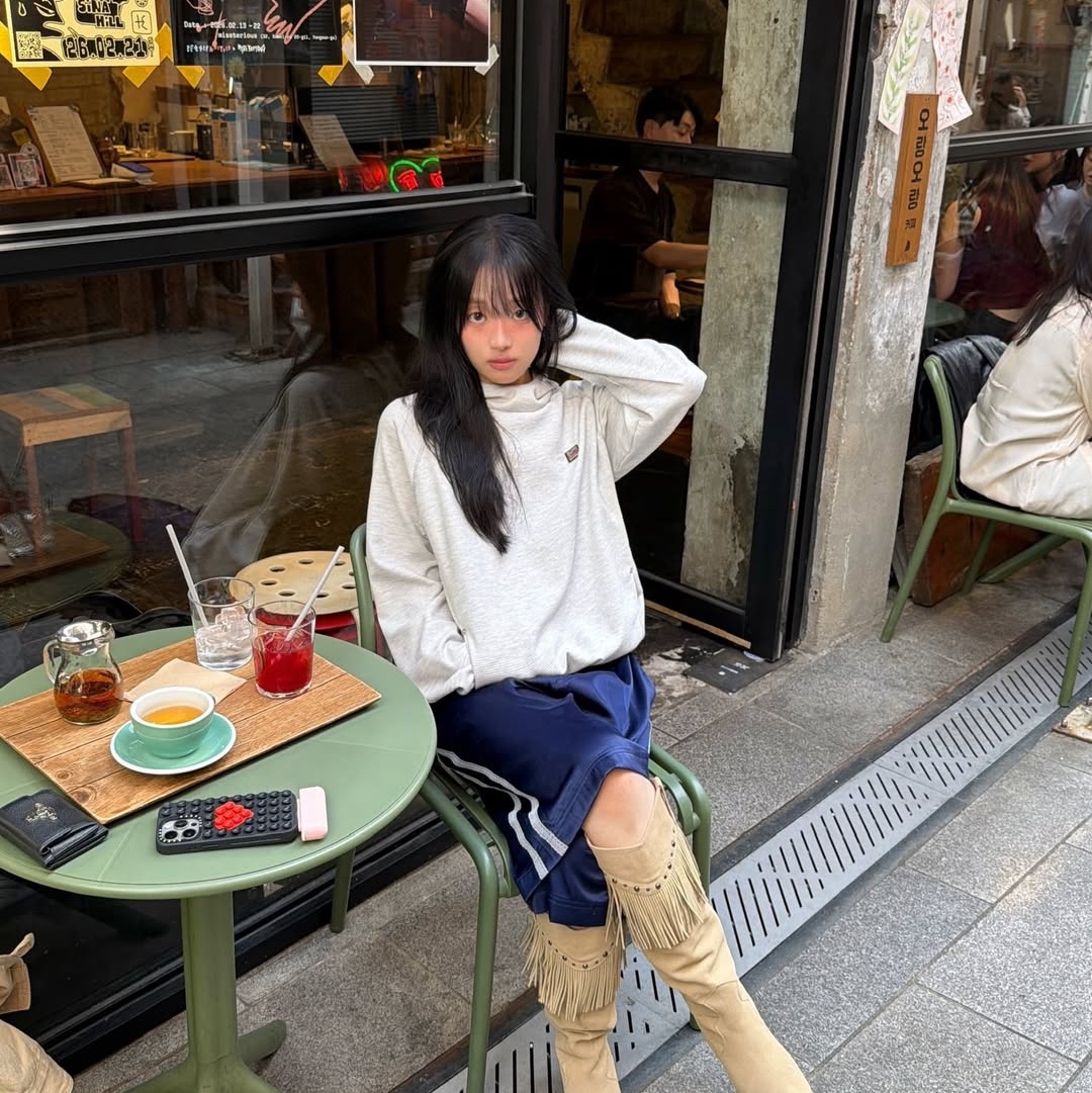 SPORT CHAMBER SC Waffle Ear-Open Hood T-shirt 1% Gray 착용 스타일 - 1