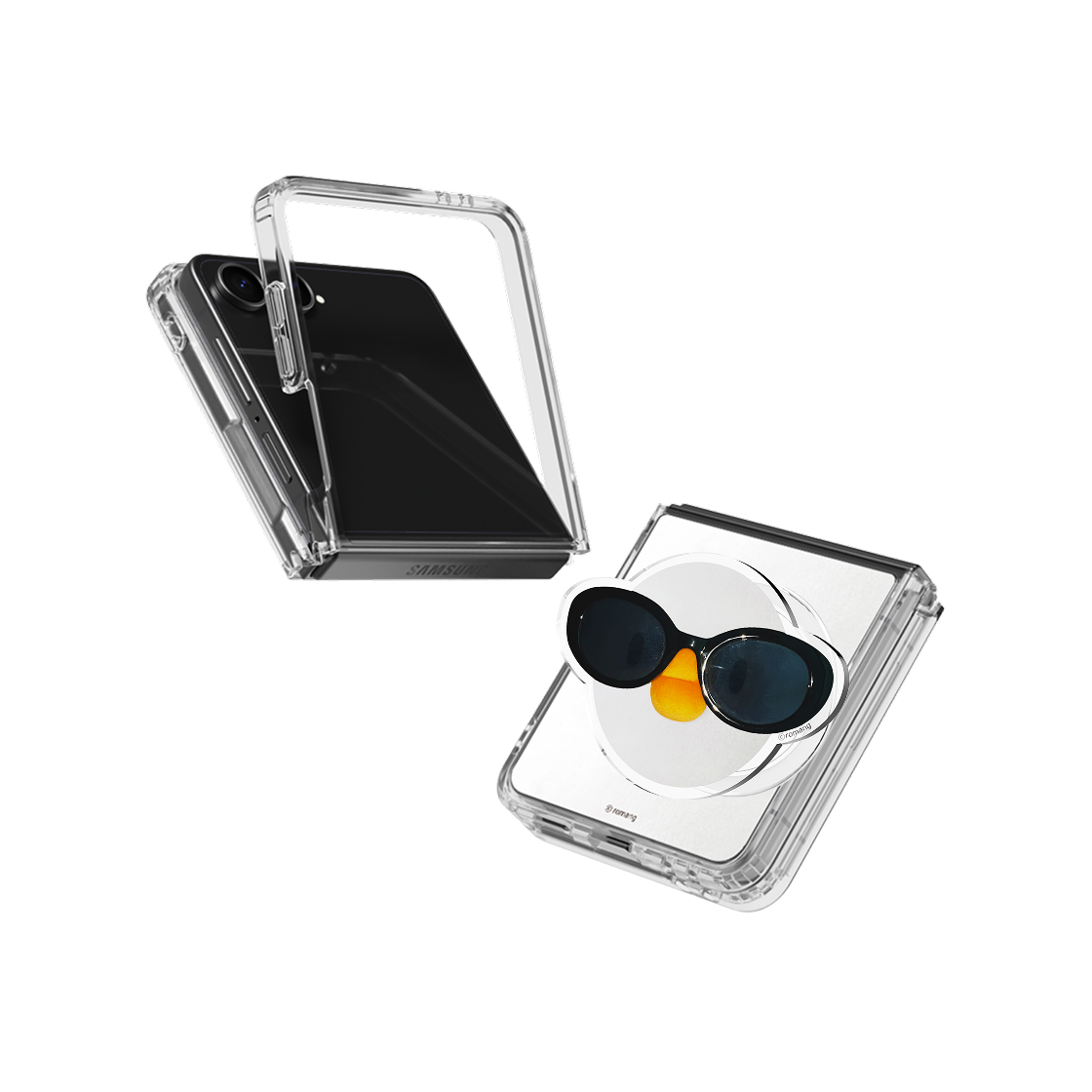 [SET] 에스엘비에스 베베더오리 얼굴 클리어 마그넷 케이스 3종 세트 for Galaxy Z Flip7([SET] SLBS BEBE DE ORI Face Clear Magnet Case 3-Piece Set for Galaxy Z Flip7) - 2