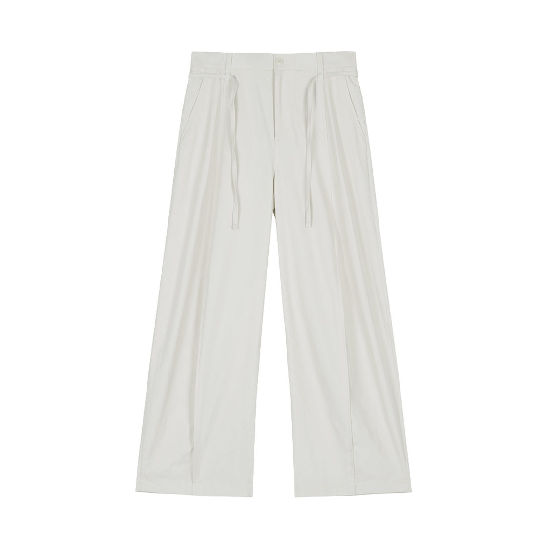 지오송지오 컬렉션 커브드 와이드 면 팬츠 크림 BI2PT233CR(ZIOSONGZIO COLLECTION Curved Wide Cotton Pants Cream) - 1