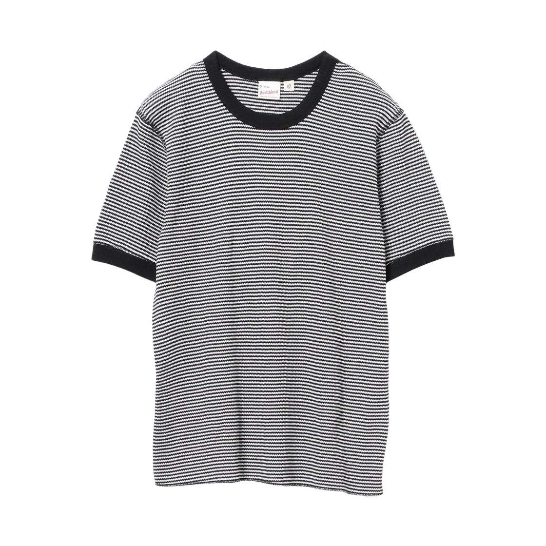 13-04-0542-875 (W) Beams Boy x Healthknit Waffle Striped T-Shirt Black Off