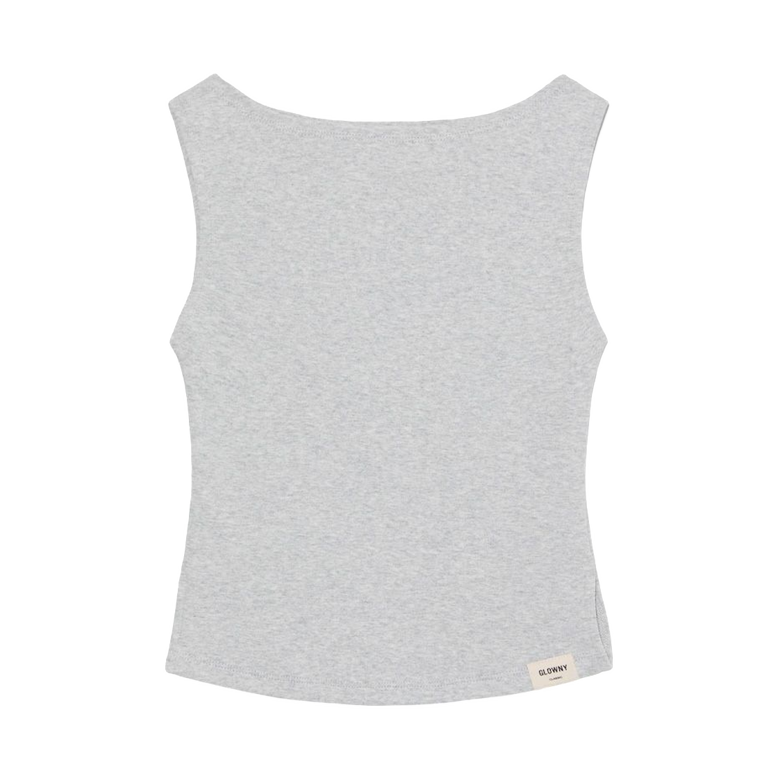 (W) 글로니 G 슬릿 슬리브리스 탑 멜란지 그레이((W) Glowny G Slit Sleeveless Top Melange Gray)