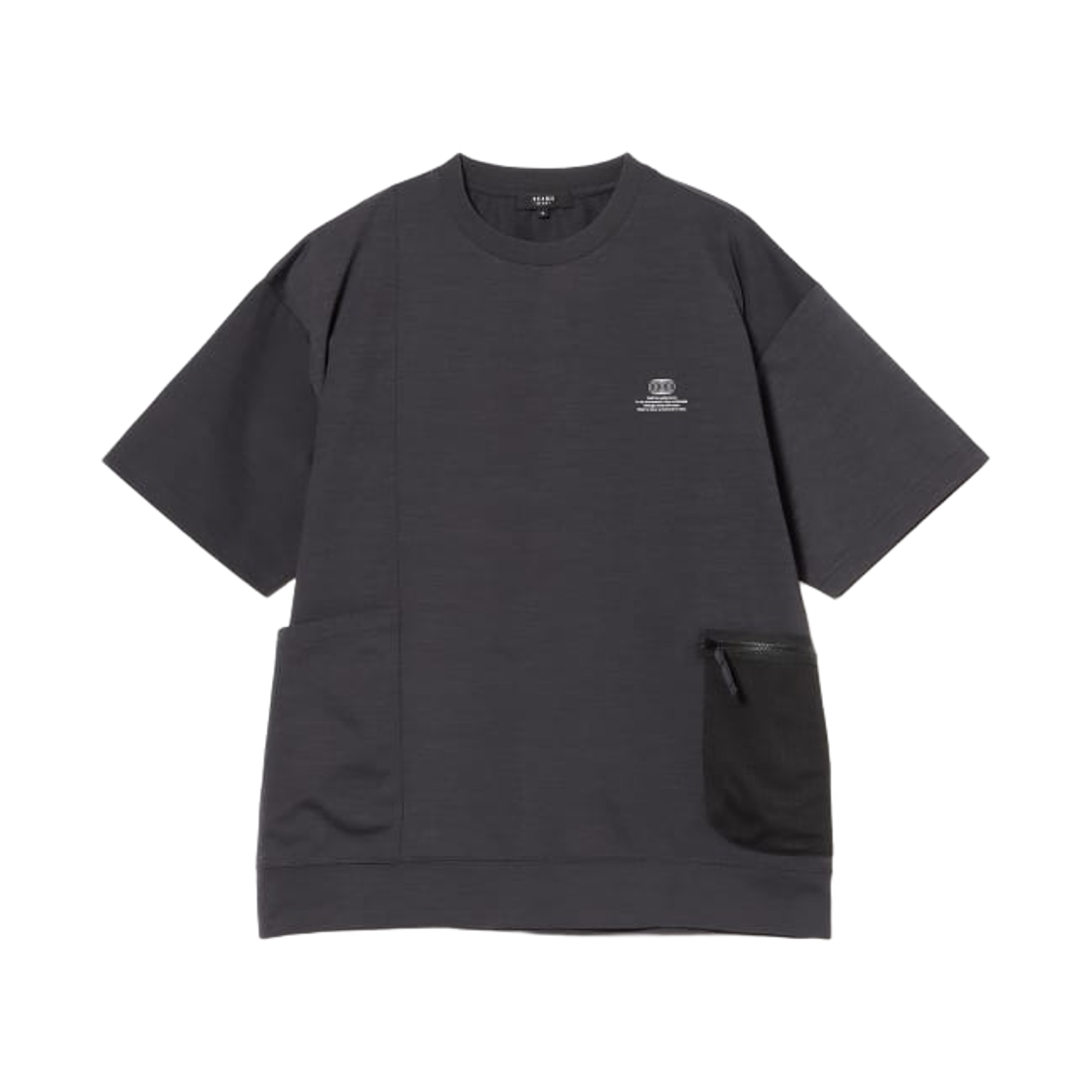 42-04-0409-639 Beams Heart Side Pocket T-Shirt Charcoal Grey