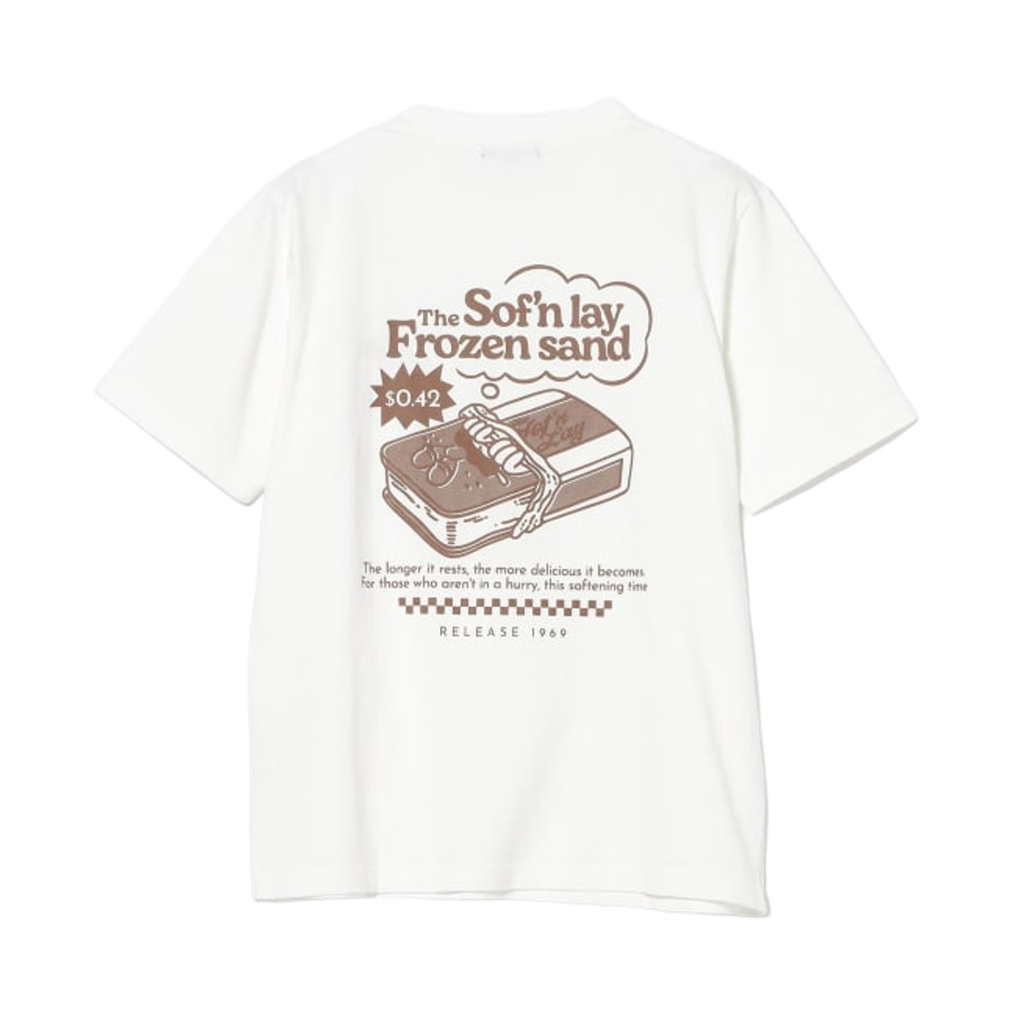 42-08-0107-147 Beams Heart Ice Cream Man Graphic T-Shirt White Sleepy