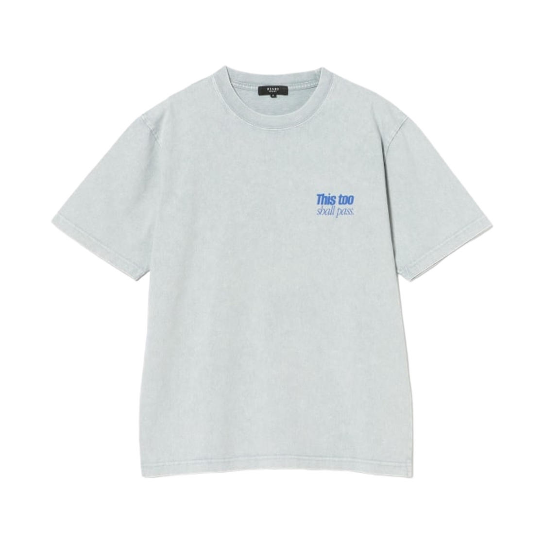 42-08-0111-147 Beams Heart Fade One Point Print T-Shirt Blue