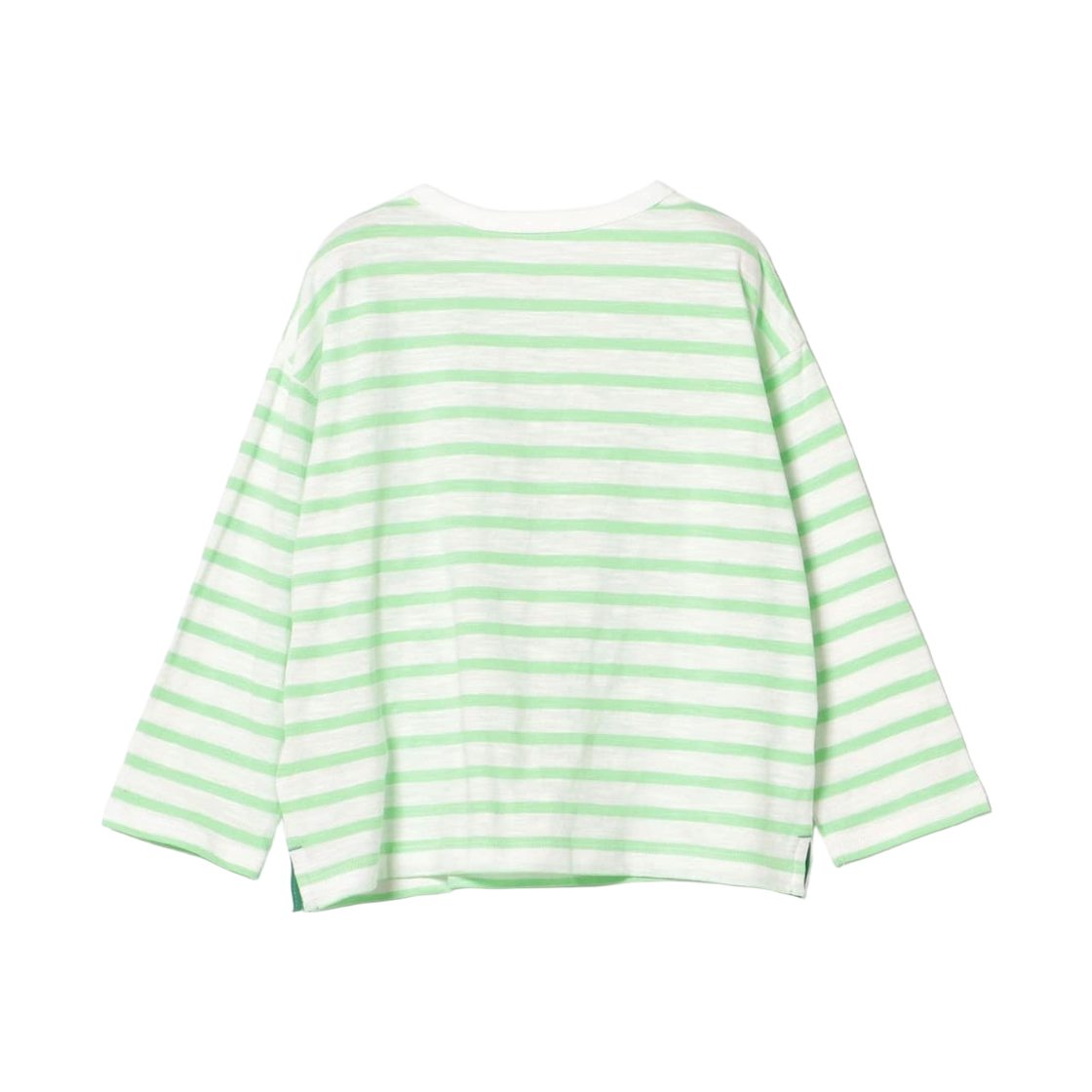 (키즈) 빔즈 미니 보더 롱슬리브 티셔츠 라임((Kids) Beams Mini Border Long Sleeve T-Shirt Lime) - 2