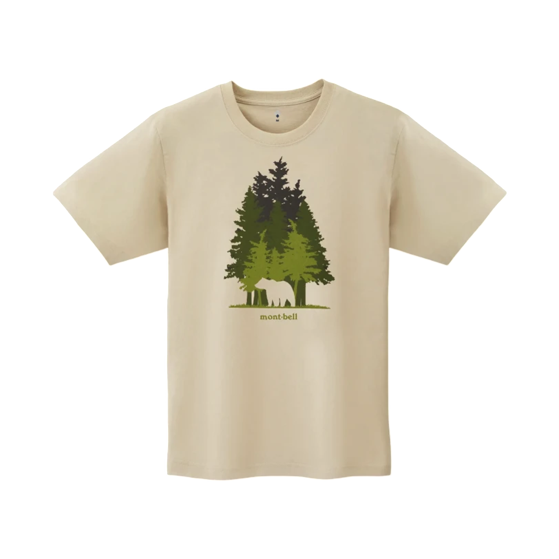 2304716 Montbell Pear Skin Cotton T-Shirt Forest And Bear Ivory