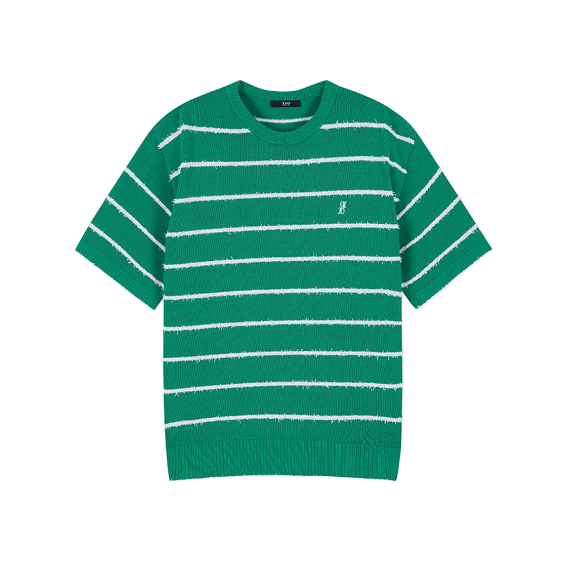 지오송지오 컬렉션 프린지 스트라이프 크루넥 니트 그린 BI3KT320GR(ZIOSONGZIO COLLECTION Fringe Stripe Crewneck Knit) - 1