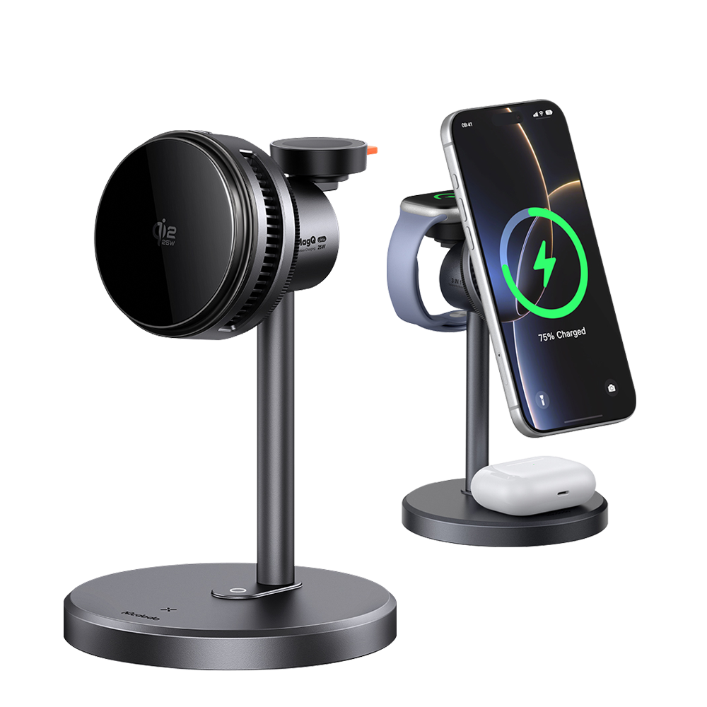 CH-617 Mcdodo Qi2.2 25W 3in1 Magnetic Wireless Fast TEC Cooling Charging Stand CH617