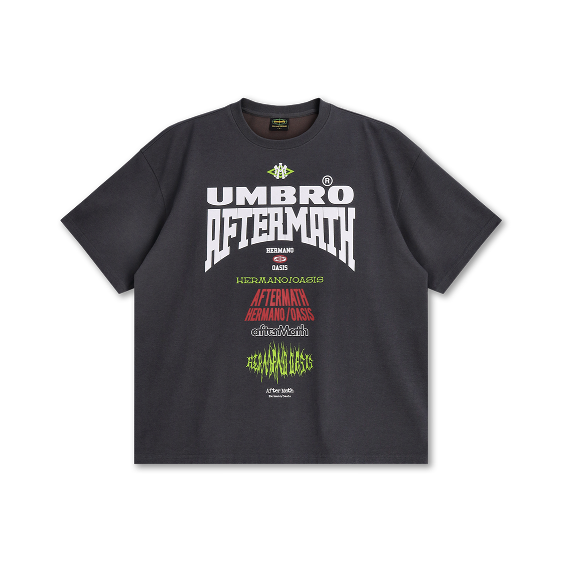 애프터매스 X 엄브로 빅 레터 티 차콜(Atm X Umbro Big Letter Tee Charcoal)