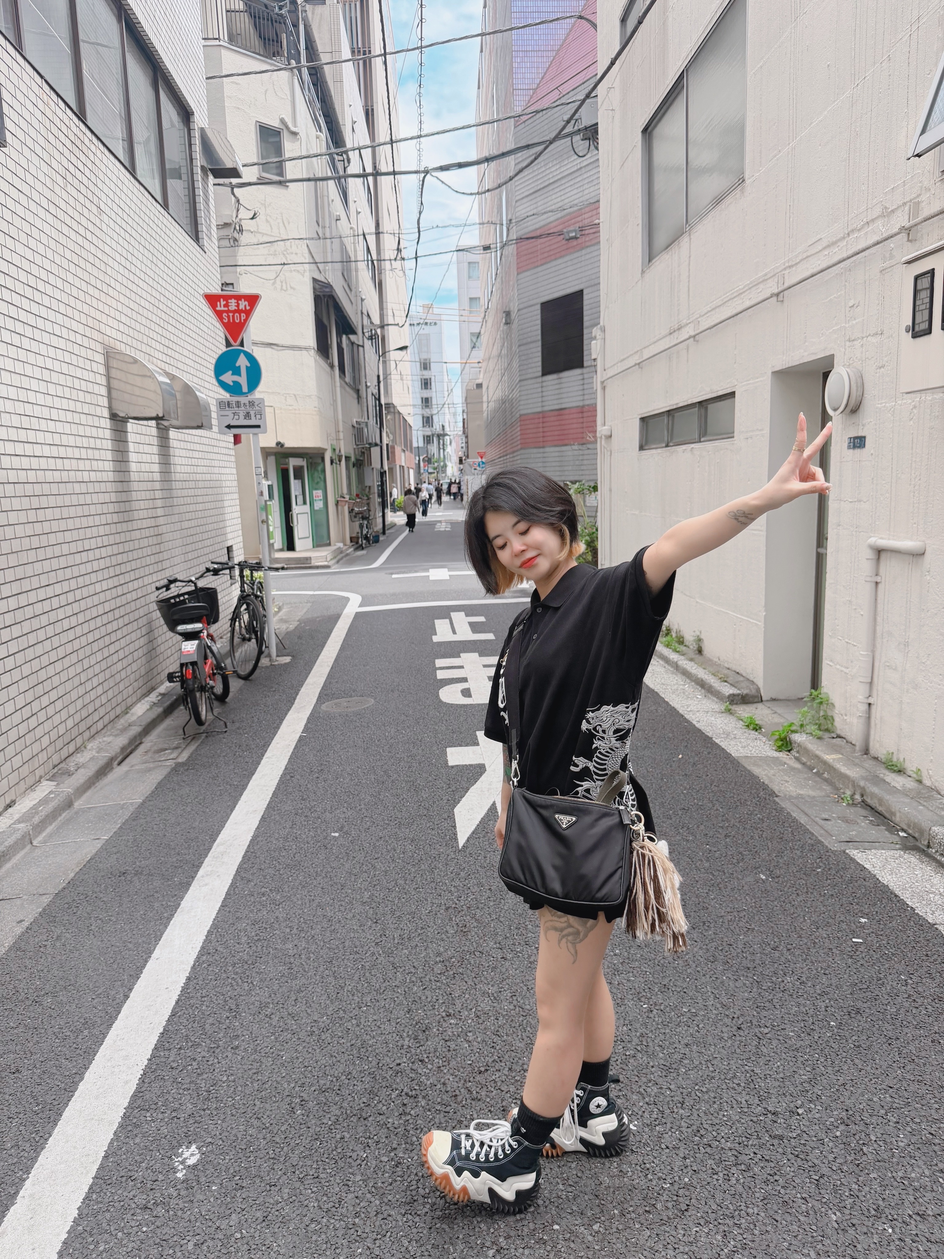 Converse Run Star Motion High Black, Supreme x The Great China Wall Dragon Polo Black - 26SS 착용 스타일 - 3