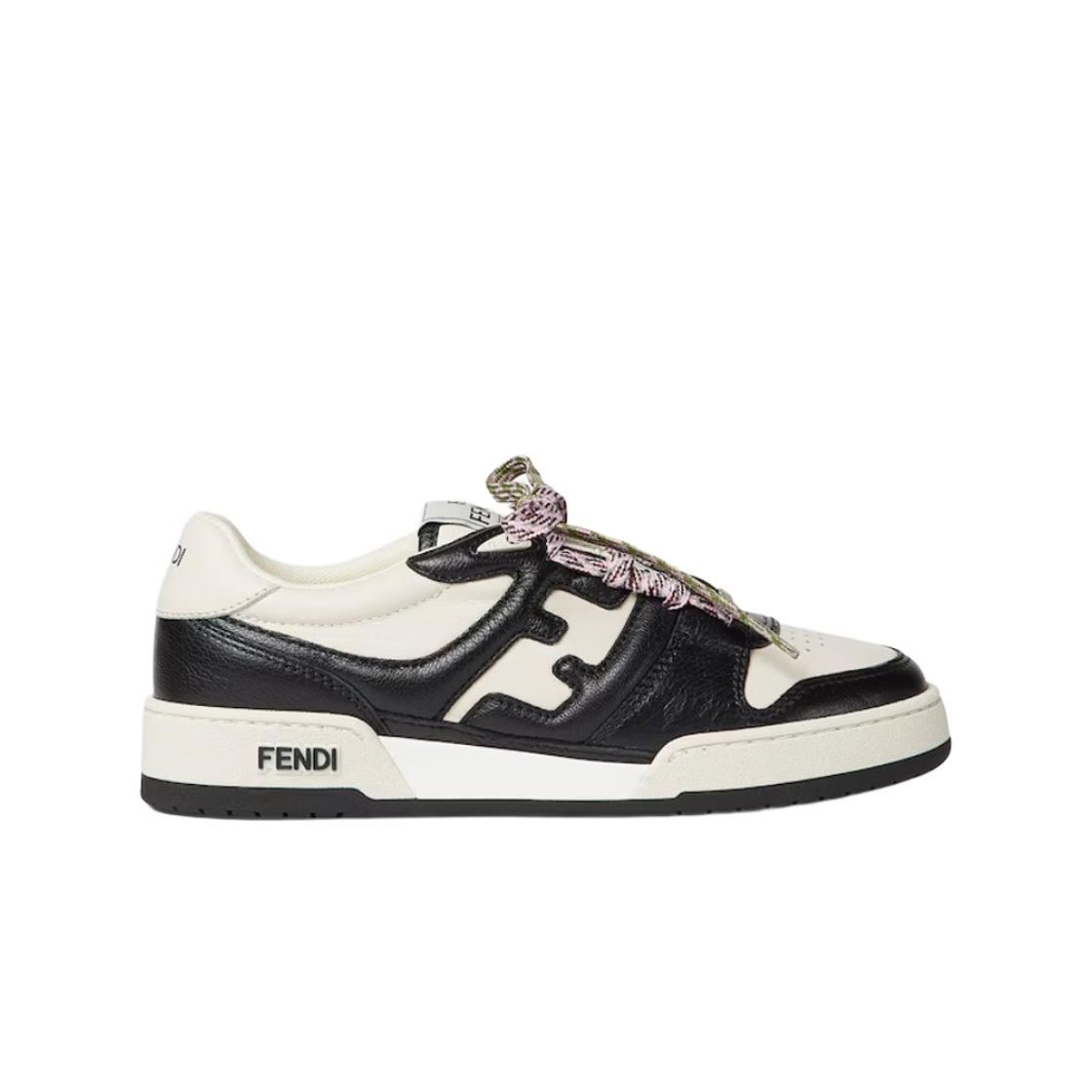 (W) 펜디 매치 레더 로우 탑 블랙 화이트((W) Fendi Match Leather Low Tops Black White)