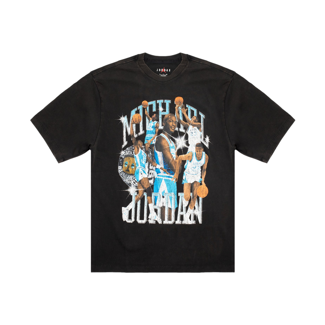 HQ8940-010 Jordan Flight Essentials Graphic T-Shirt Black Dark Powder Blue (HQ8940-010)