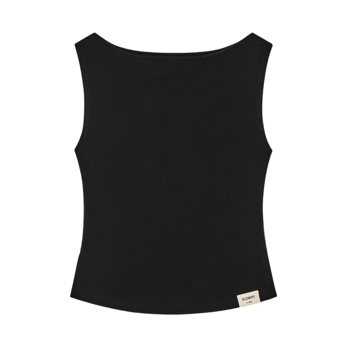 (W) 글로니 G 슬릿 슬리브리스 탑 블랙((W) Glowny G Slit Sleeveless Top Black)