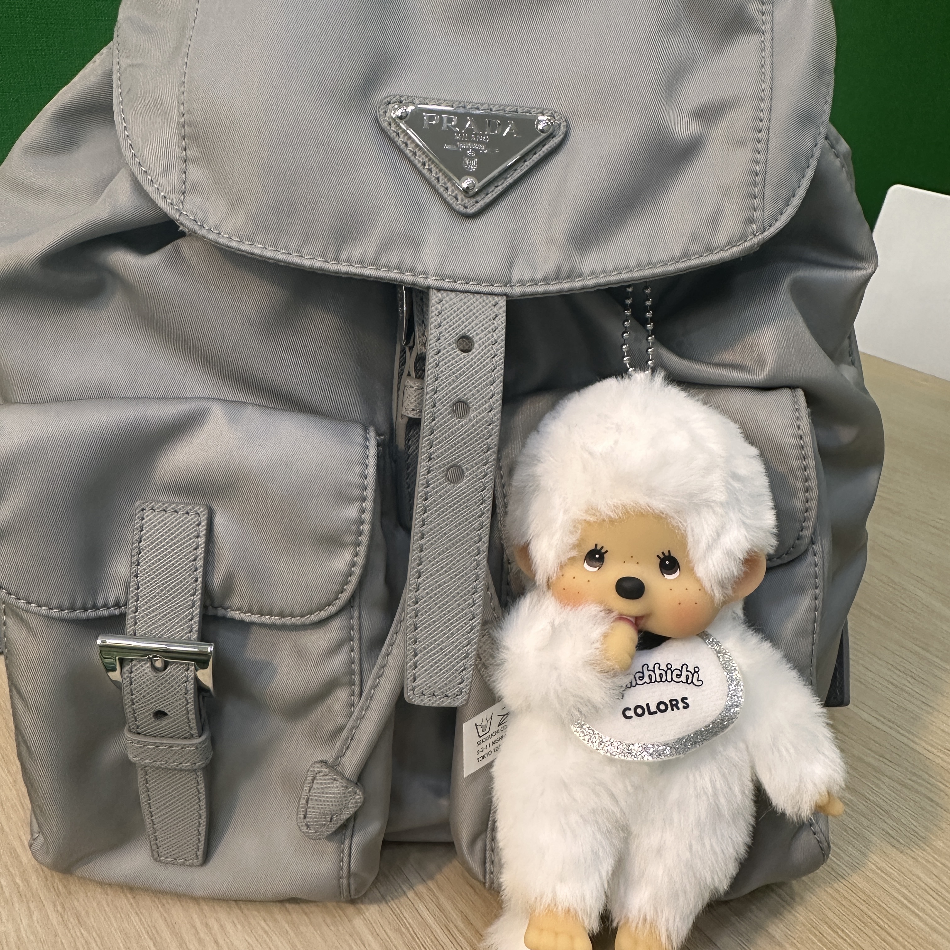 Monchhichi Monchhichi COLORS Keychain White 착용 스타일