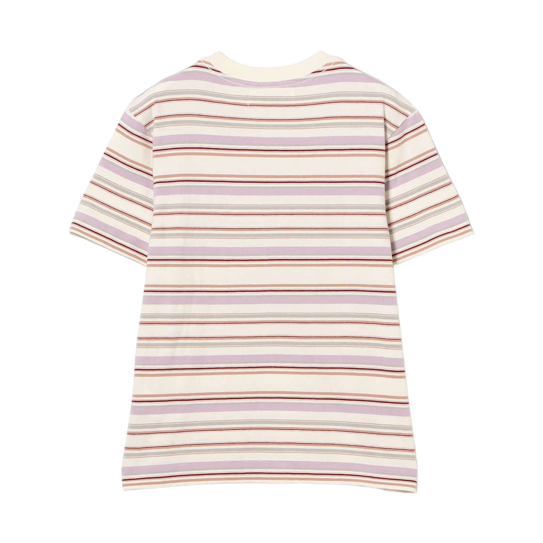 (W) 빔즈 보이 자수 멀티 보더 숏슬리브 티셔츠 아이보리((W) Beams Boy Embroidery Multi Border Short Sleeve T-Shirt Ivory) - 2