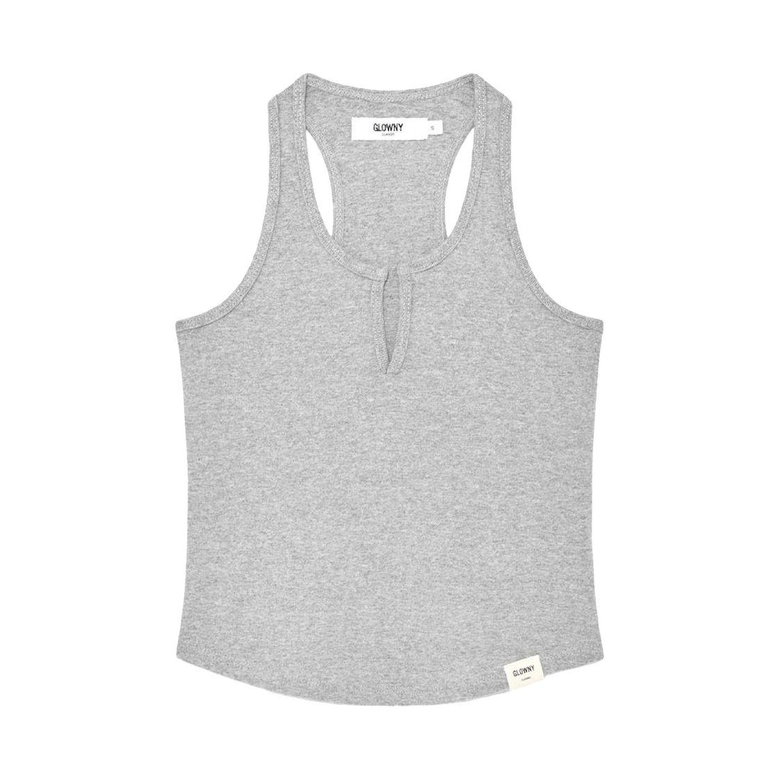 (W) 글로니 G 레이서백 탱크 멜란지 그레이((W) Glowny G Racerback Tank Melange Gray)