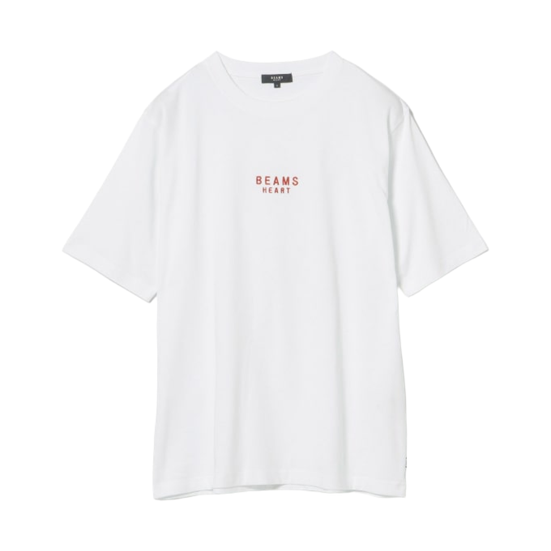 42-08-0082-639 Beams Heart Logo Embroidered T-Shirt White Red