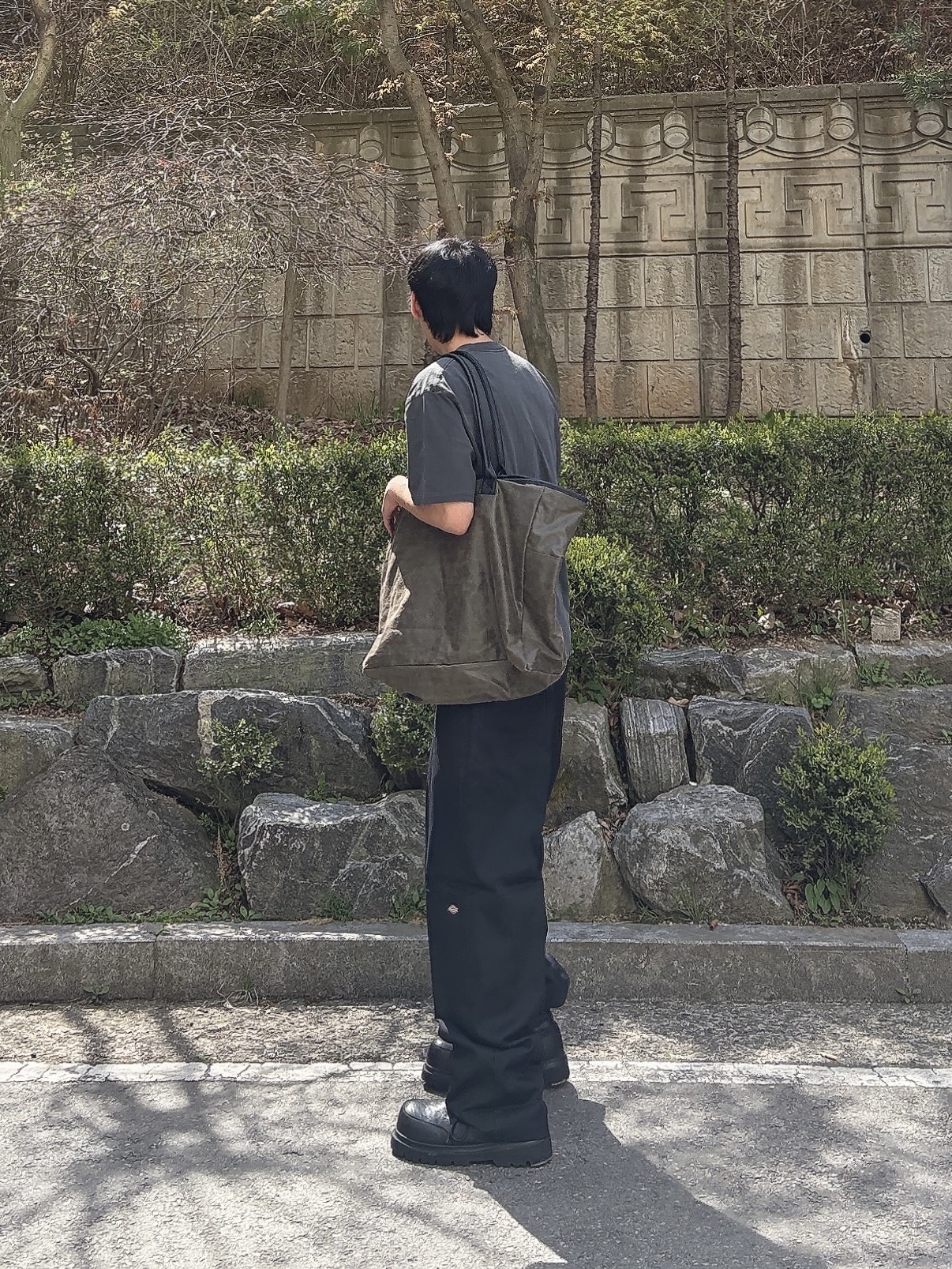 Dickies Loose Fit Double Knee Work Pants Black, LOSTGARDEN Phantom 착용 스타일 - 3