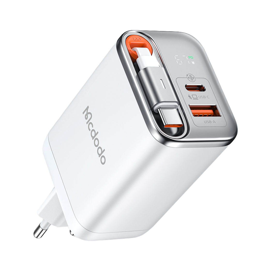 맥도도 GaN 67W C타입 케이블 일체형 초고속 2포트 멀티충전기 CH645(Mcdodo 67W GaN SuperFast Multi Charger with Retractable Cable CH645) - 3