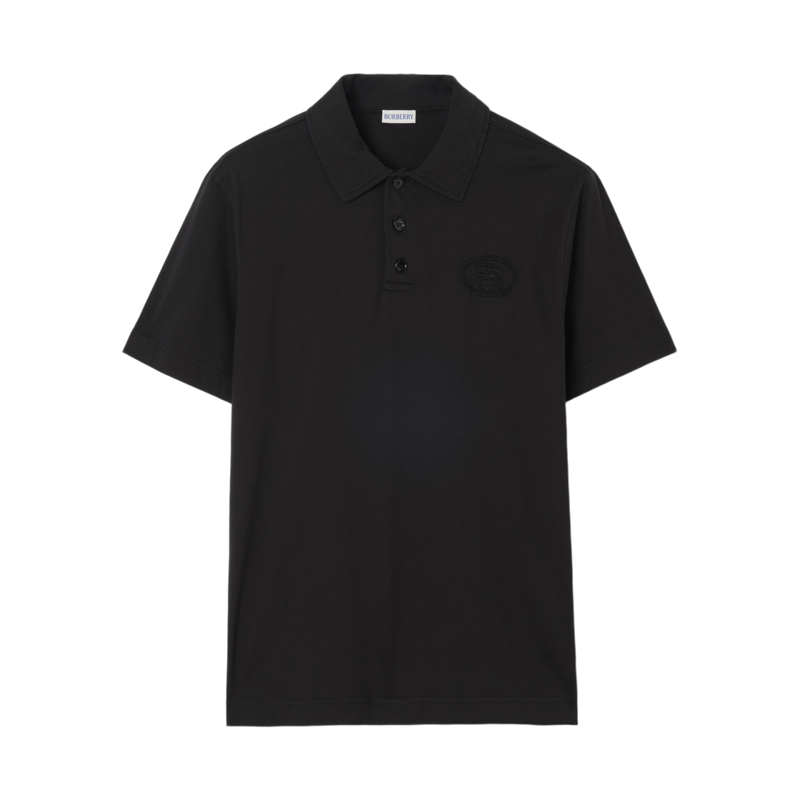 8125589 Burberry Regular Fit Cotton Polo Shirt Black